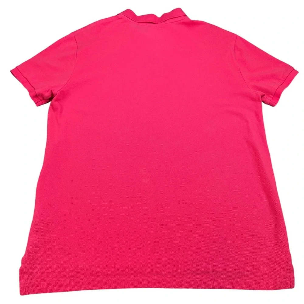 Polo Ralph Lauren Polo Shirt Mens M Pink Custom Slim Fit Cotton Mesh Pony Logo